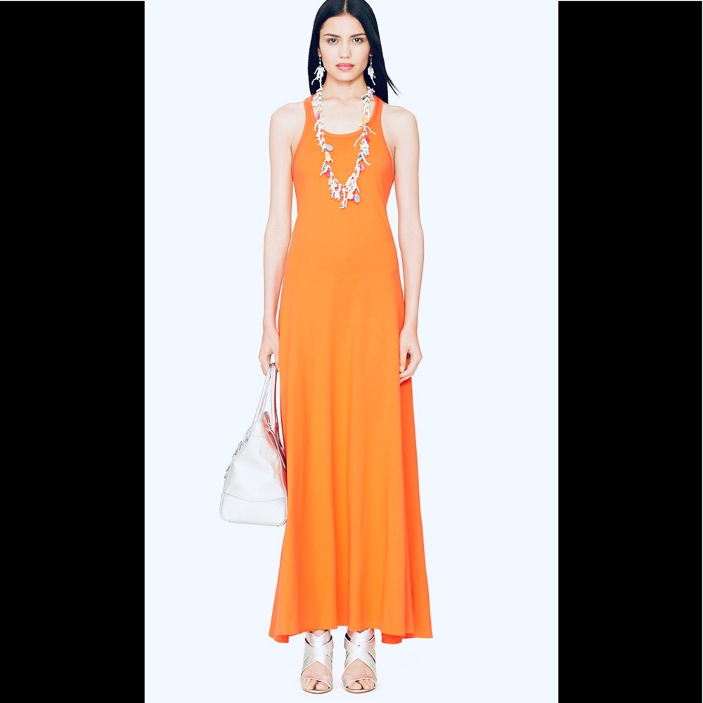 Ralph Lauren black label orange maxi dress new
